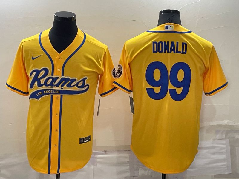 Men Los Angeles Rams #99 Donald Yellow Nike Co branded Jersey